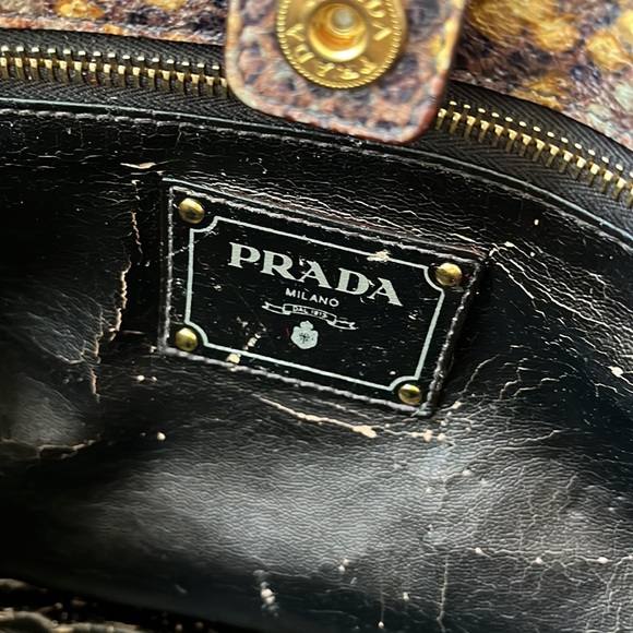 Prada Python Snake Pattern Large Leather Tote Bag - Picture 14 of 17